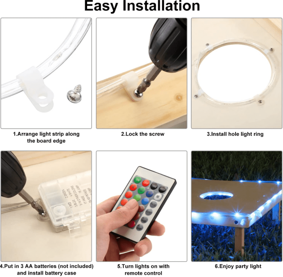Cornhole Board Lights