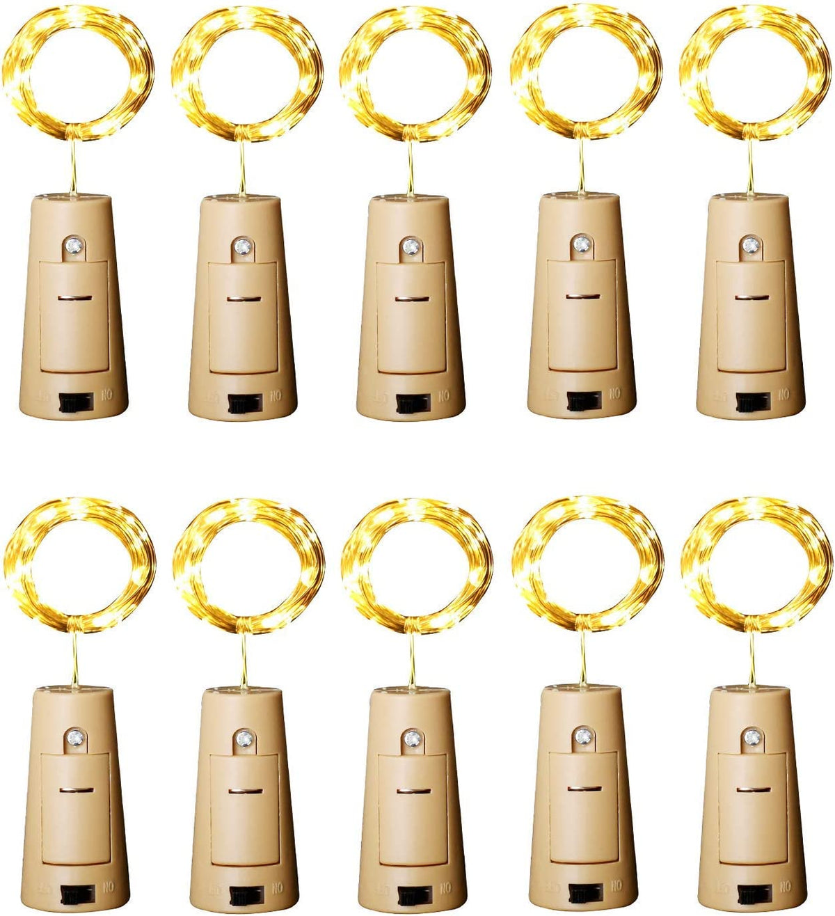 Korken LED Flaschenlicht Warmweiß mit Batterie, 20 LEDs 2M Lichterkette Wasserdicht, Korken Lichterkette Warmweiss Batteriebetrieben, Deko für Flaschen für Weihnachten Party
