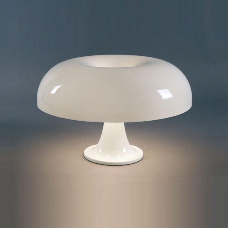 Pilz-Tischlampe im modernen Design – Weiß oder Orange
