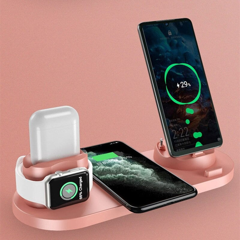 6-in-1-Wireless-Ladestation für Apple-Geräte und kompatible Samsung-Smartphones