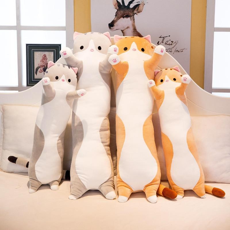 Cute Cat Long Plush Pillow