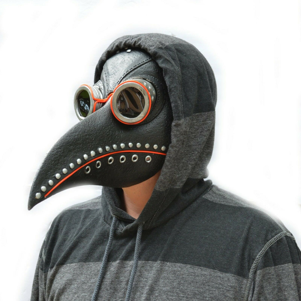 LED-Pestdoktor-Maske im Steampunk-Stil mit 3 Leuchtmodi