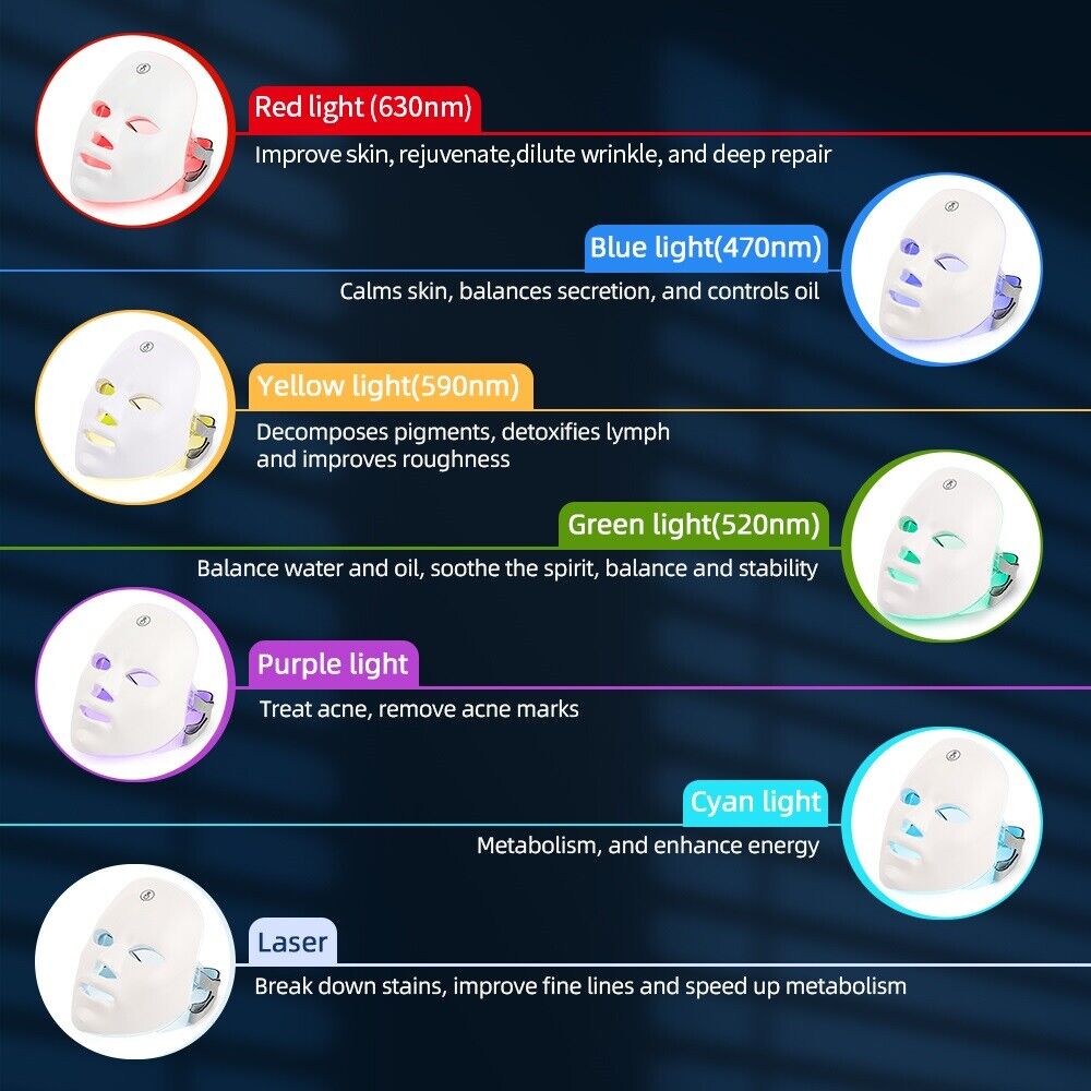 7 Colors LED Therapy Face Mask