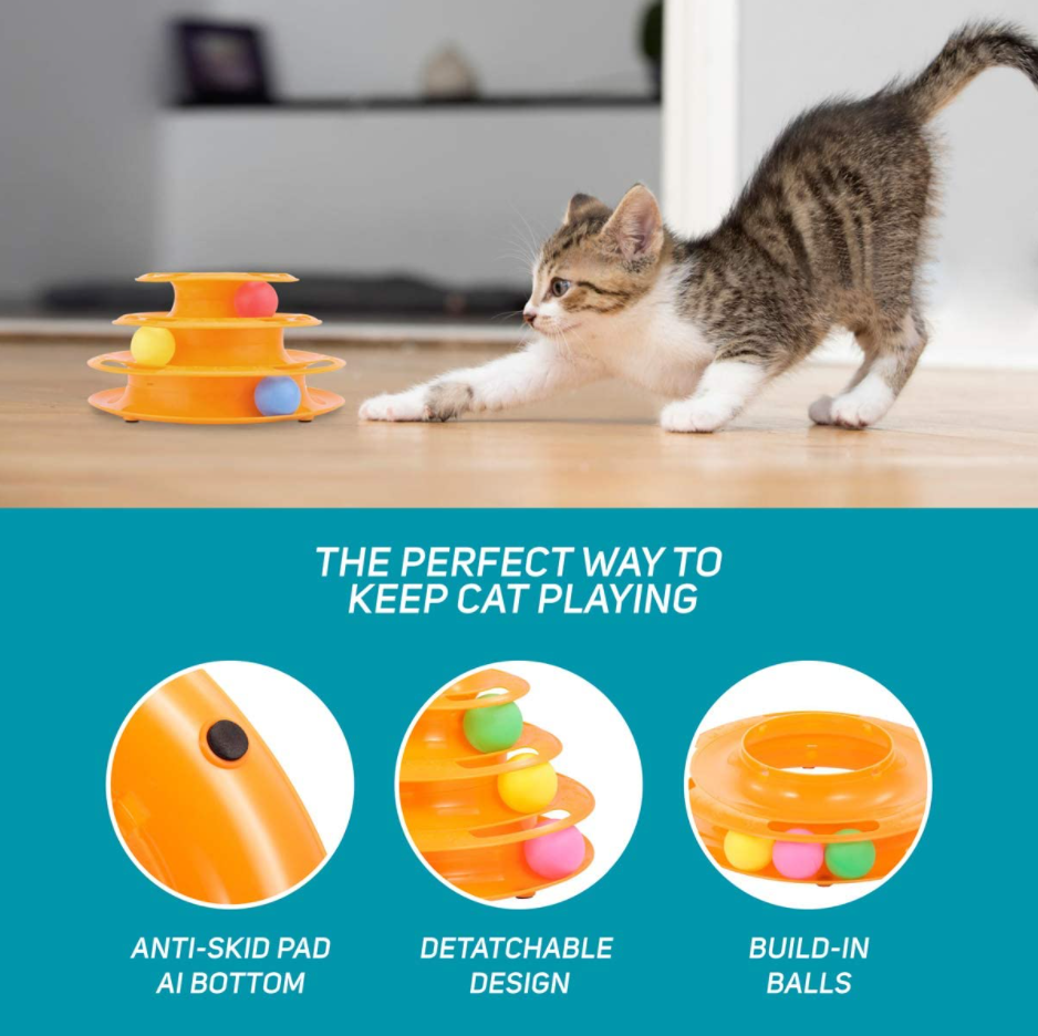 3 Levels Cat Toy Roller