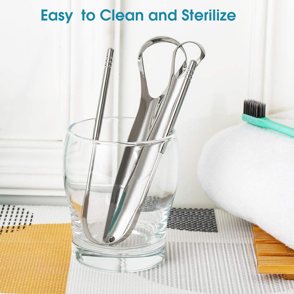 3Pcs Stainless Steel Tongue Cleaners