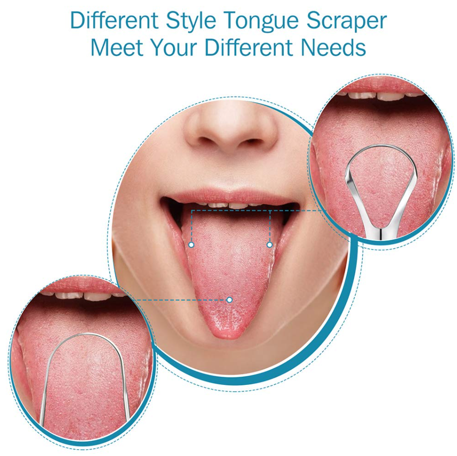 3Pcs Stainless Steel Tongue Cleaners