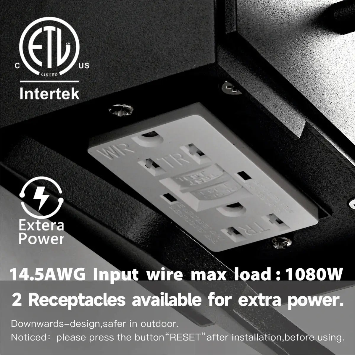 Outdoor Wall Light with GFCI Outlet