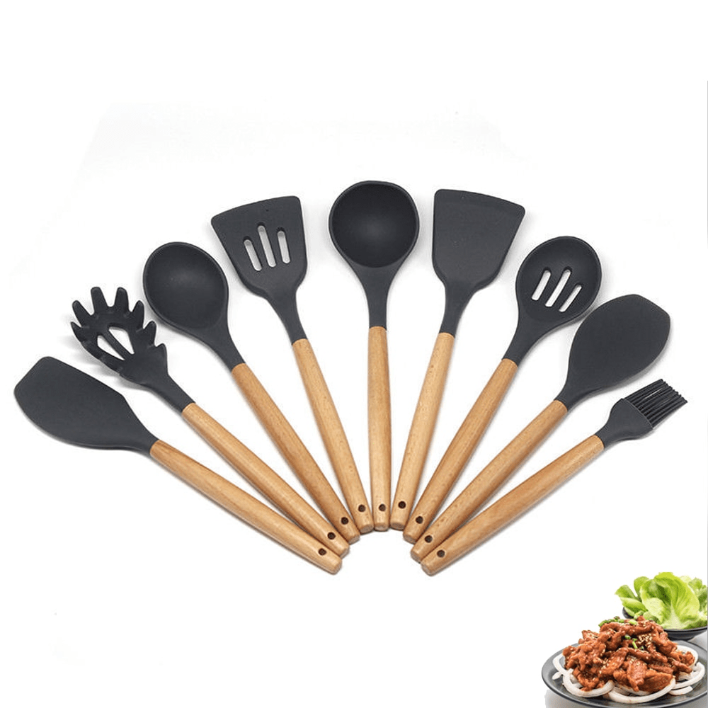 9 Pcs Silicone Kitchen Utensils Set