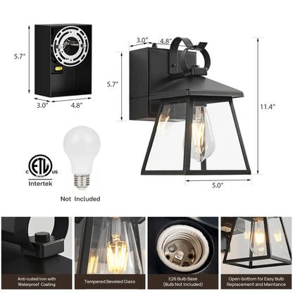 Outdoor Wall Light with GFCI Outlet