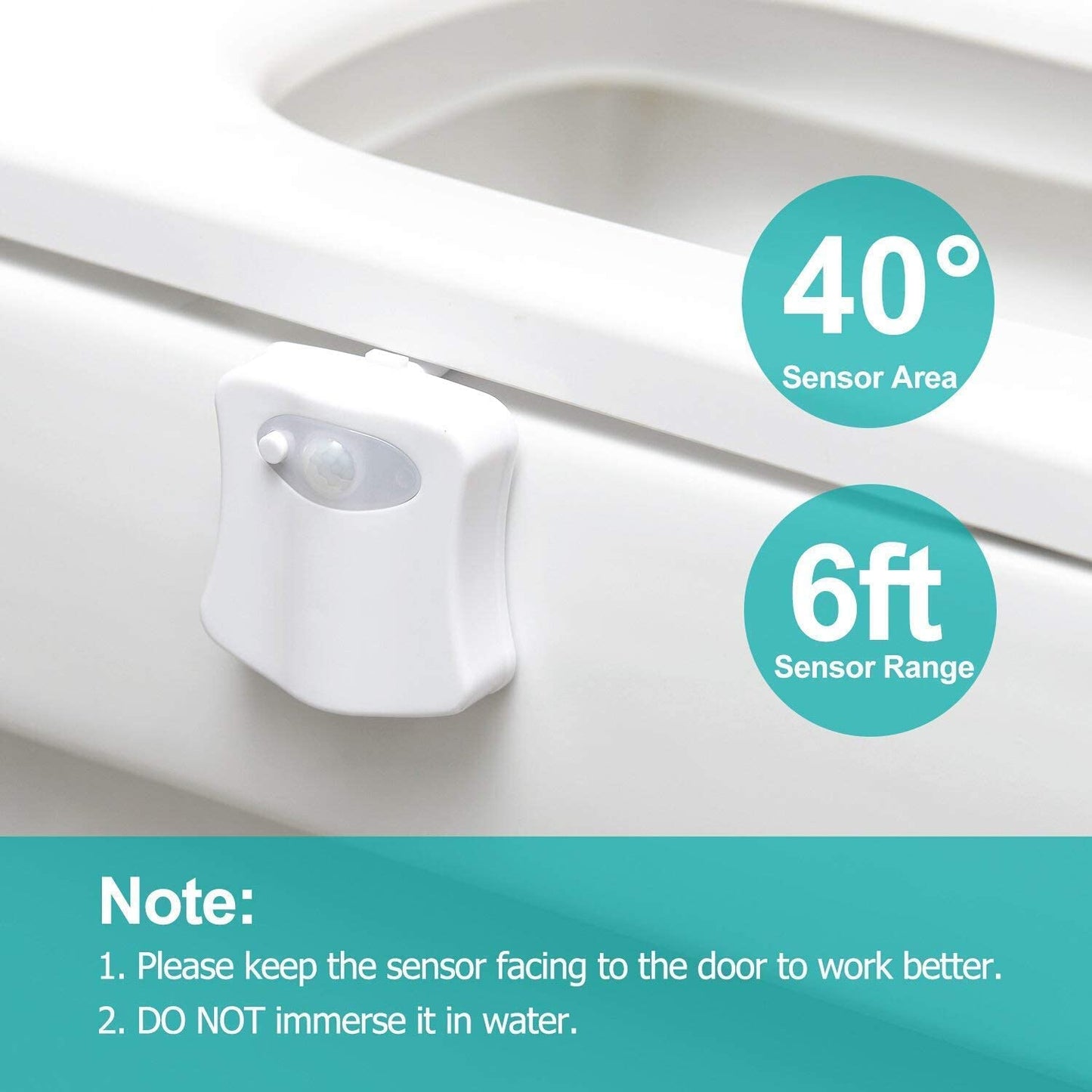 Bathrom Toilet Night Light with Motion Sensor LED 8 Colors Changing