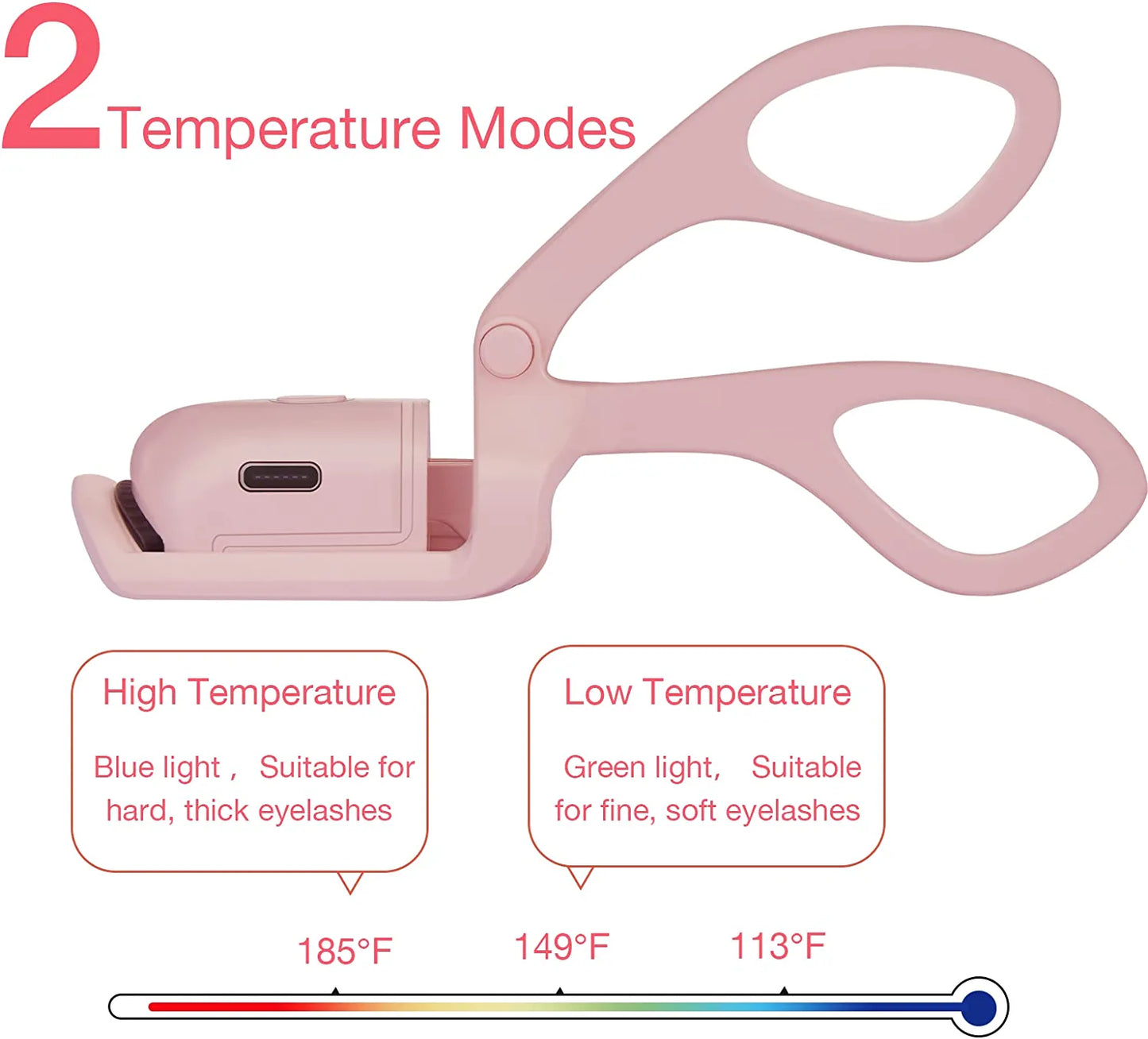 Electric Heated Eyelash Curler | Quick Natural 2 Heating Modes
