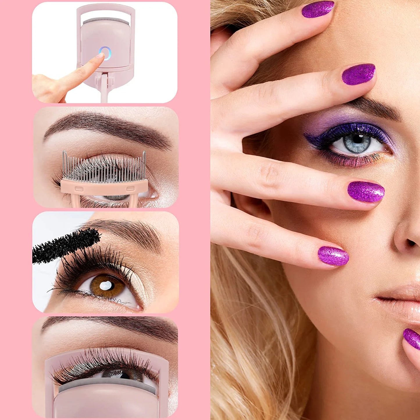 Electric Heated Eyelash Curler | Quick Natural 2 Heating Modes