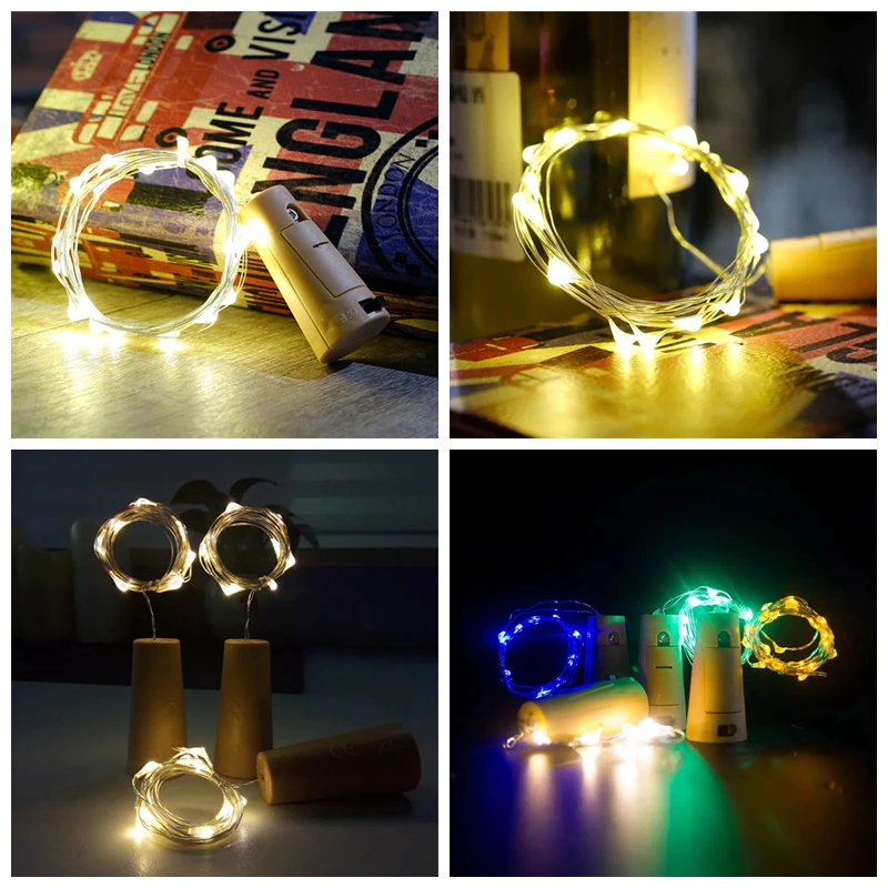 10 PCS Wine Bottle Lights with Cork | 20 LED Battery Cork