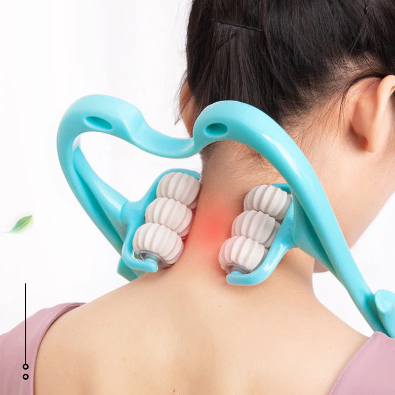 6 Wheel Roller Balls Neck Massager - Trigger Point Roller