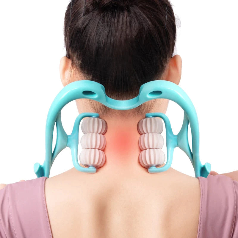 6 Wheel Roller Balls Neck Massager - Trigger Point Roller