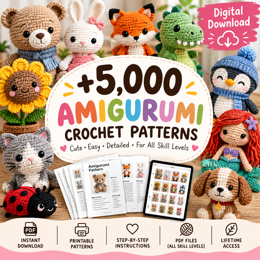 5.000+ Amigurumi Häkelmuster PDF – Süße Häkelanleitungen für Tiere, Figuren & Mehr | Digitaler Download