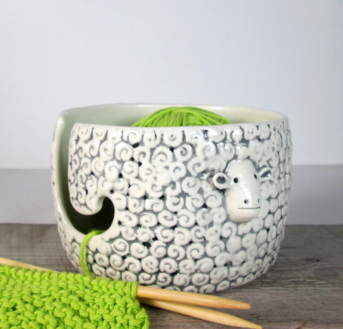 Handmade Sheep Yarn Bowl