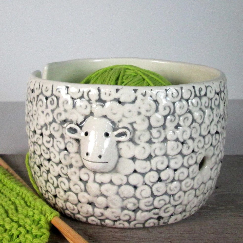 Handmade Sheep Yarn Bowl