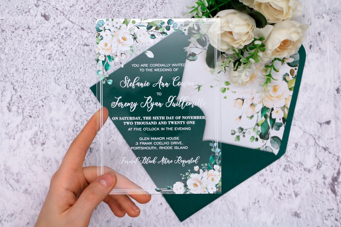 Handmade Acrylic Wedding Invitations
