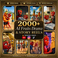 2000+ AI sprechende Früchte Story Drama Reels Bundle | Viral Story Drama Videos für TikTok & Instagram | Fruit Love Island Walzen