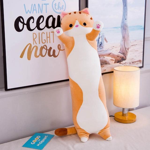 Cute Cat Long Plush Pillow