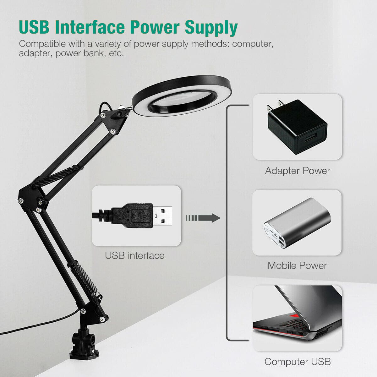 8X Magnifier LED Lamp