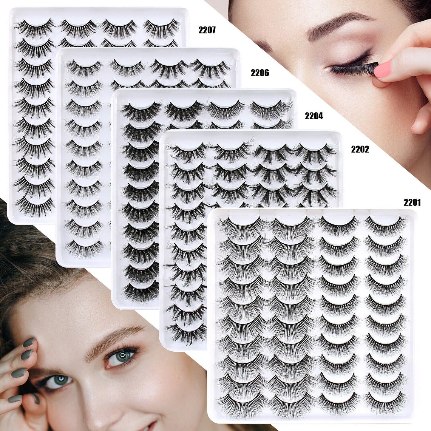 20 Pairs False Eyelashes | Natural Soft Lashes